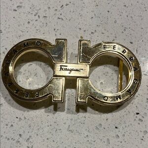 Salvatore Ferragamo Gold Double Gancini Buckle
